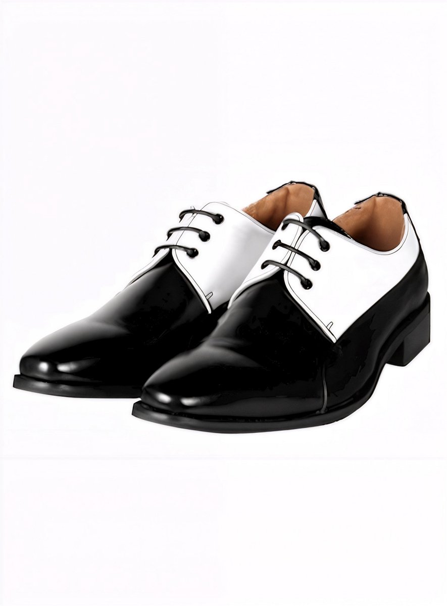 Heren derbyschoenen zwart-wit