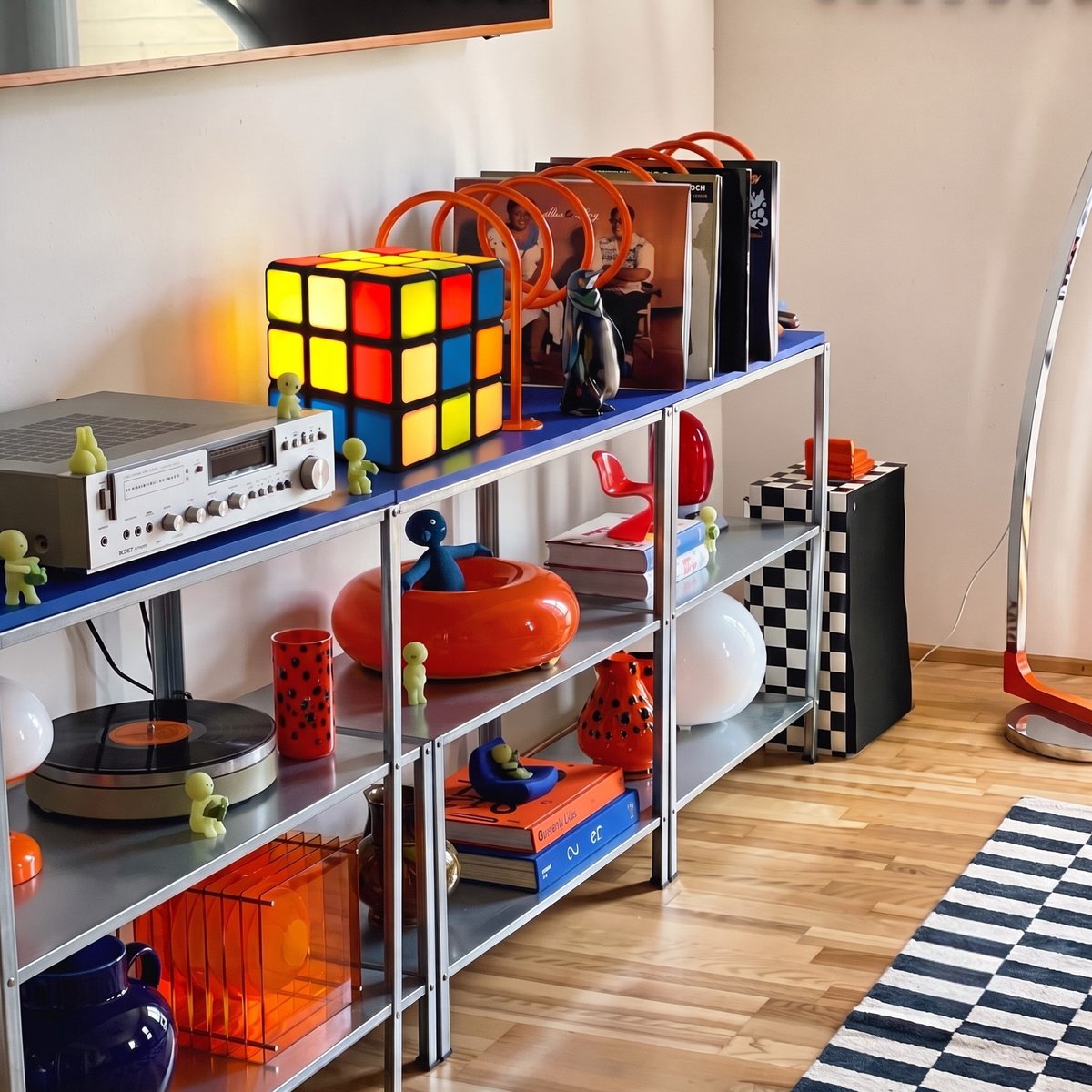 Retro Puzzel Kubus Tafellamp & Hanglamp – Pop Art Sfeerlamp E27 voor Bureau, Dressoir & Plafond | Meerkleurig | 19.5 cm — cadeau in Wonen & Interieur - foto 7