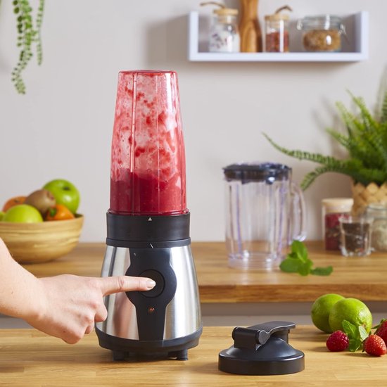 Lìon® Blender - Smoothieblender - Krachtige Blender - Zwart/Zilver - 17cm x 17cm x 34cm van Lion — afbeelding 3