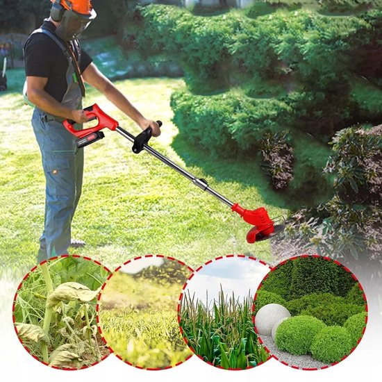 Accu Grastrimmer - Elektrische Onkruidmaaier - Bosmaaier - Kantenmaaier - 21V - 650W - 3 Soorten Messen - 2000mAh - 130 cm - Voor Tuin Gazon en Struiken — afbeelding 5
