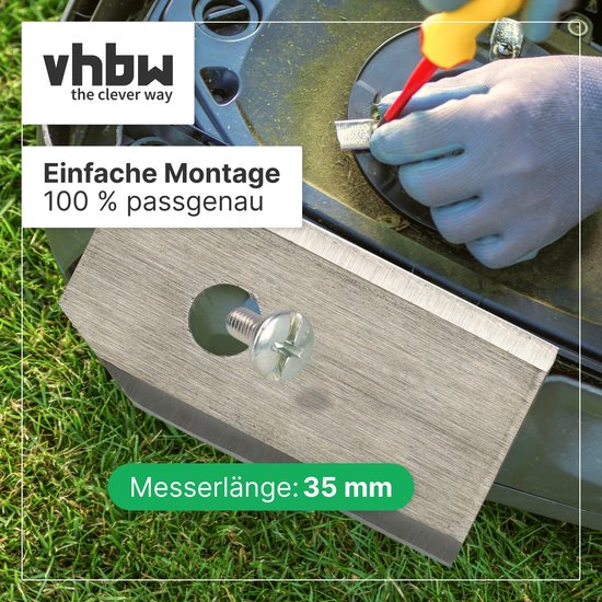 vhbw 30x vervangingsmesjes, compatibel met Cramer AIC4000, AIC3000, RM1000, AIC6000, AIC2000, AIC10000, RM1500 grasmaaiers - vervangingsmes zilver, staal van VHBW — afbeelding 3