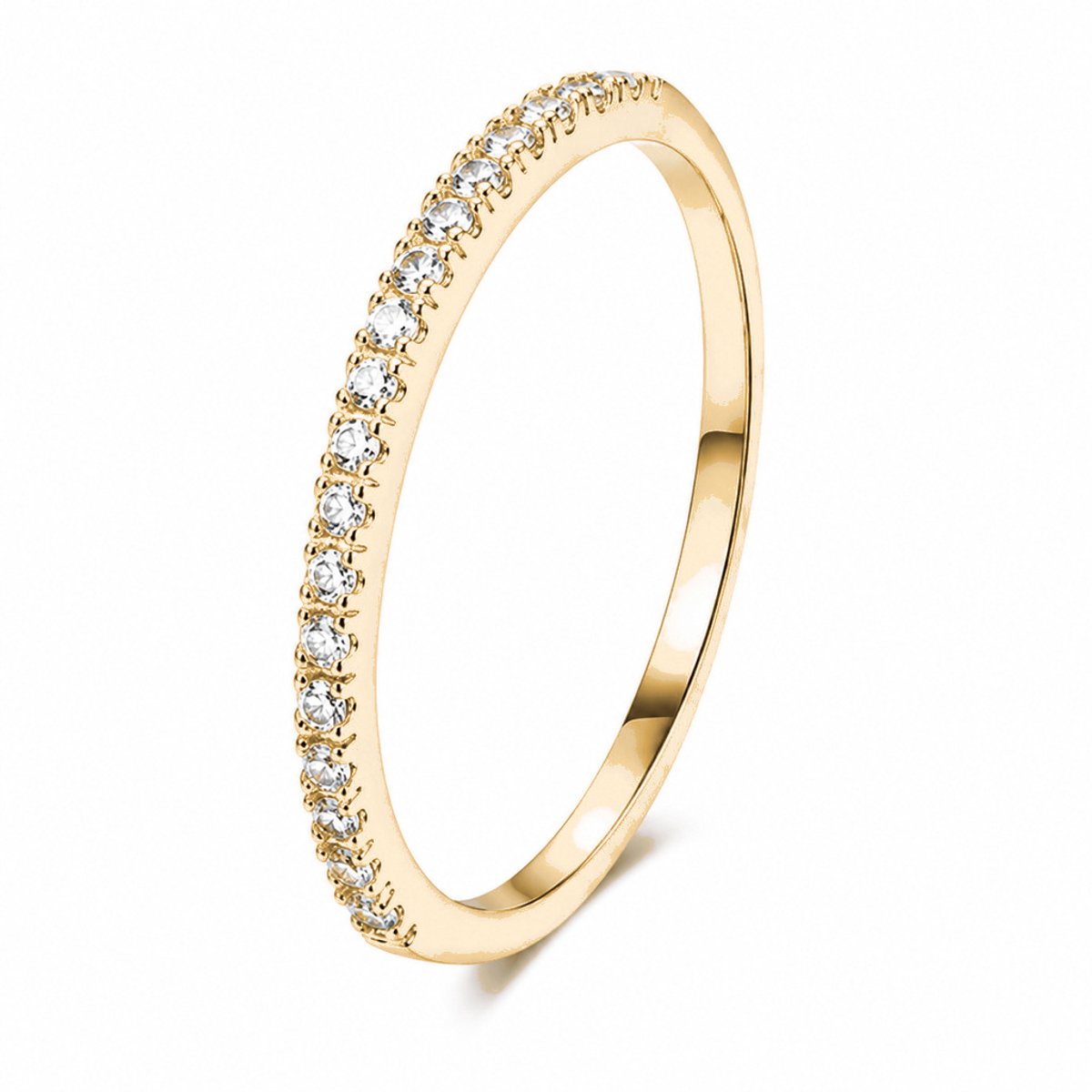 LGT JWLS - Dames ring - Goud|Wit Metaal - Zirkonia