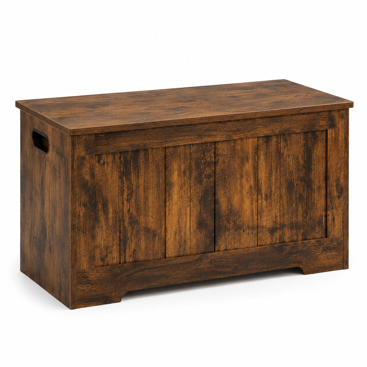 ITRONIQ Opbergbank 76 x 40 x 48 cm - Schoenenbank Met Opbergruimte en Klep - Zitbank Met Opbergkist - Robuust - Vintage Bruin