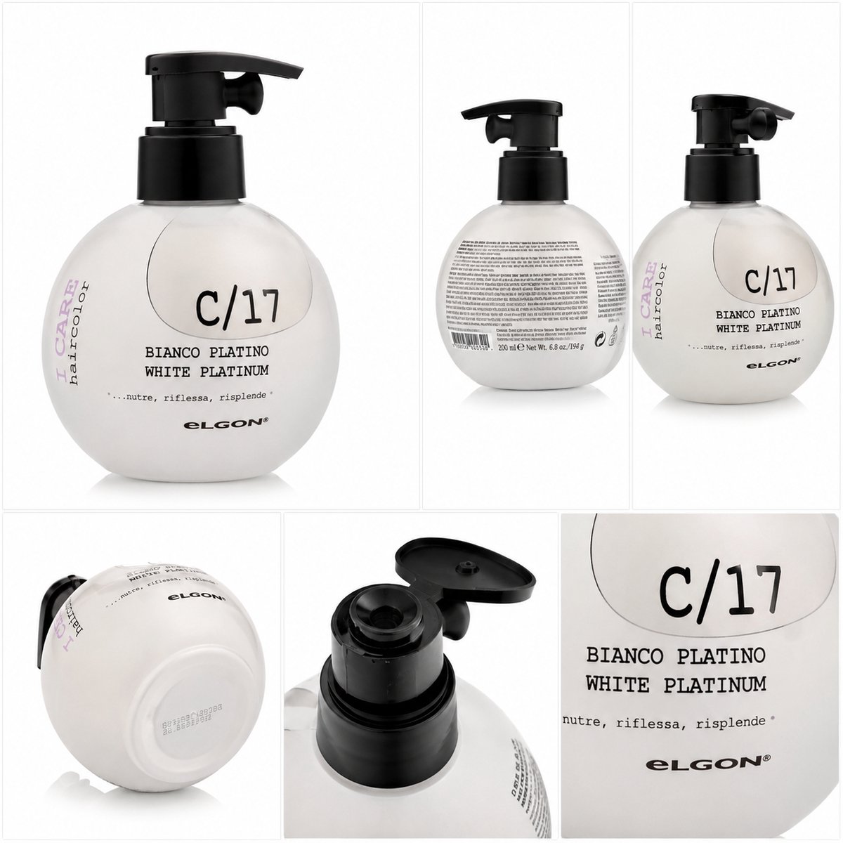 Elgon ICare C/17 White Platinum - Semi-permanente Haarverf Conditioner - White Platinum Toon - Zonder Ammoniak 200 ml