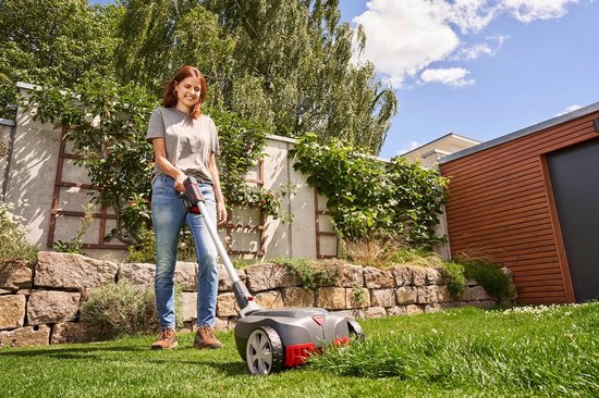 Accu Mulchmaaier - Elektrische grasmaaier Mulchmaaier - Gazon Onderhoud - 3-voudige maaihoogte - 22 cm maaibreedte - Grijs — afbeelding 3