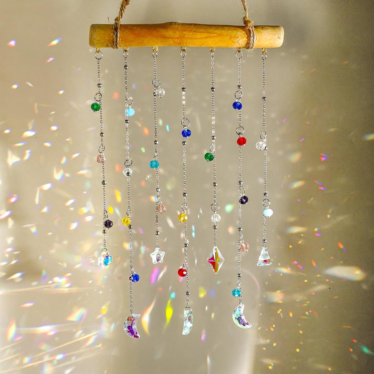 Gekleurde Glas Suncatcher - Zonnevanger - Raam Hanger - Zonnehanger - Woondecoratie - Raam Hanger - Regenboogeffect Raamdecoratie - Wanddecoratie - Cadeau - 6,3 Inch - Op Ramen, Deuren of Muren
