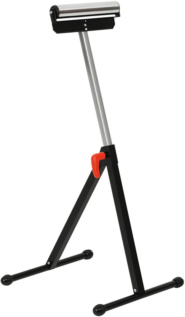 Atlasyx rolsteun - Zaagbok - Houtbewerking - Rolhouder - Rolbok - Gereedschapsaccessoires - Opvouwbaar - 68–110 cm - Zwart/Zilver