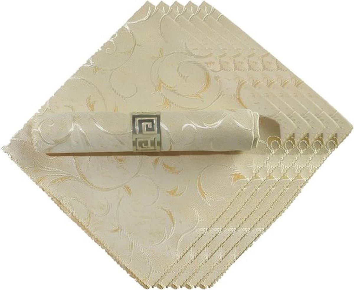 Set van 6 Wasbare Katoenen Servetten - 48×48 cm - Polyester Servetten voor Restaurant - Bistro - Trouwen - Feesten - Vakantiediners - Thanksgiving - Kerstmis