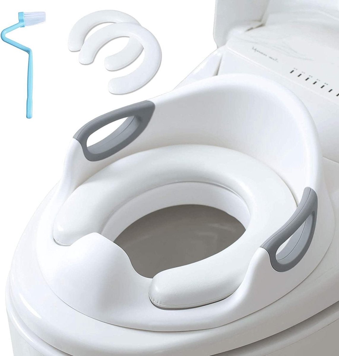 Toiletbril Kinderen - Kinder wc-bril - Zindelijkheidstraining - Met Leuning en Rugleuning - 33 centimeter - Wit