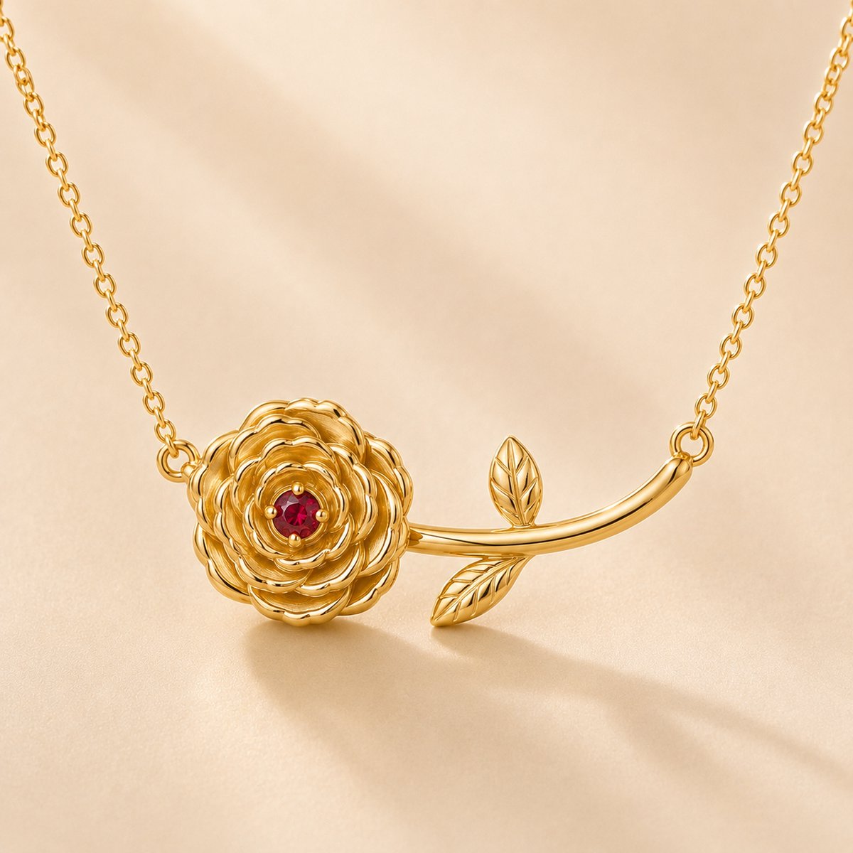 Maevi® Ketting met Geboortebloem & Geboortesteen - Kleur: Goud - Maand: Juni - Roestvrijstaal / RVS / Stainless Steel - Hoge Kwaliteit - Verkleurt niet - Incl. Luxe Verpakking - Cadeau Dames / Moeder / Mama - Kraamcadeau / Geboortecadeau