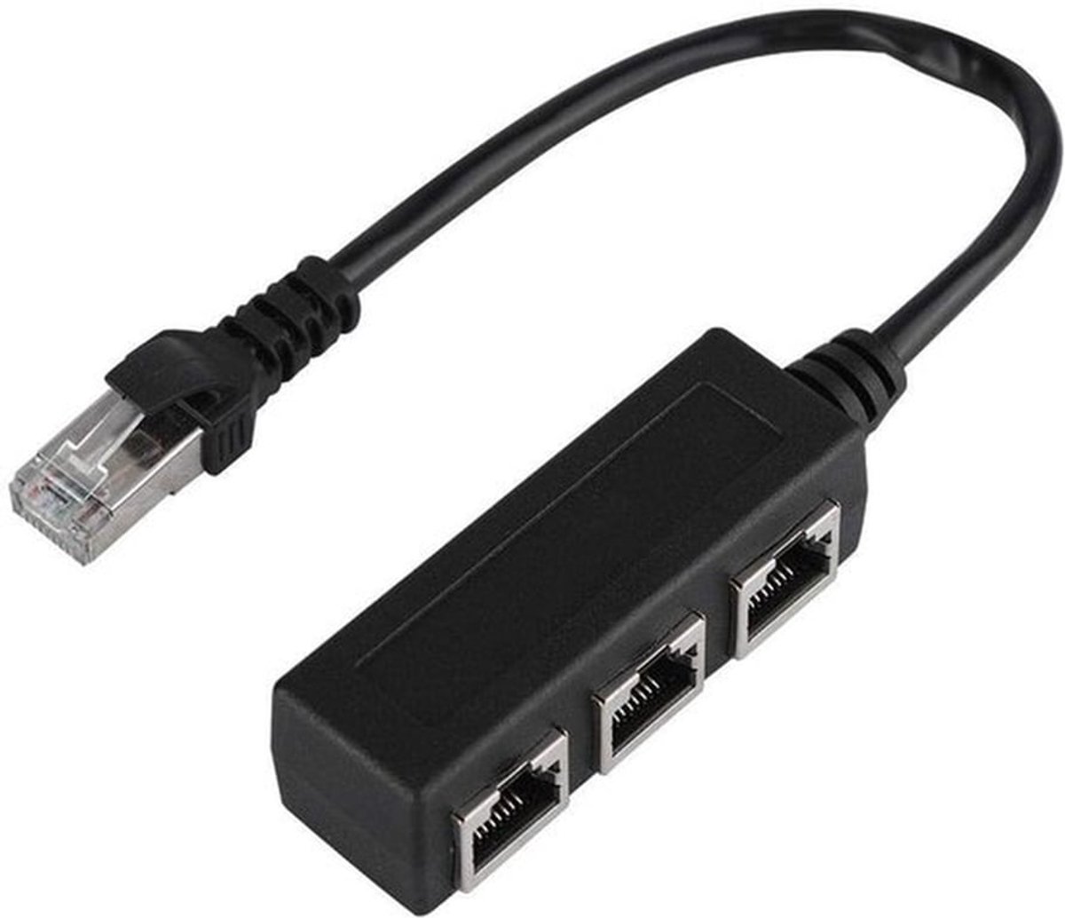 Ethernet-kabelsplitter - Netwerkadapter - 1 op 3 - LAN Ethernet jack-connector - 1 mannelijke naar 3 vrouwelijke poorten - Overzet-splitter
