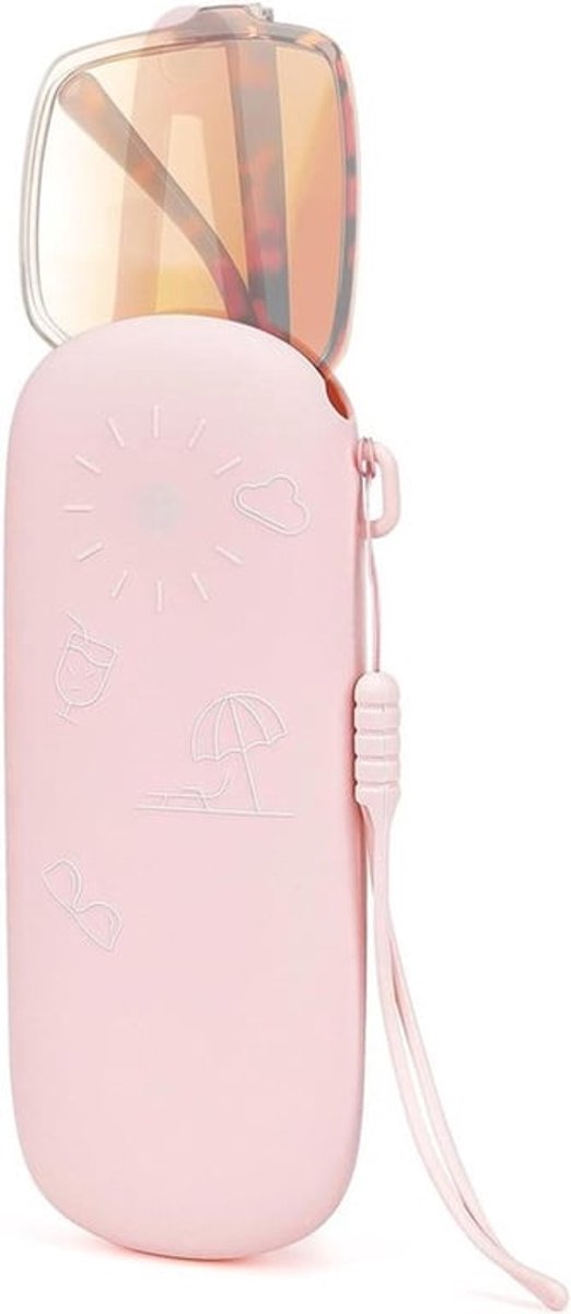 Brillenetui - Zonnebrillen - Reistas - Compatibel met - Grote Brillen - Ray-Ban Zonnebrillen - Roze Brillenhoes.