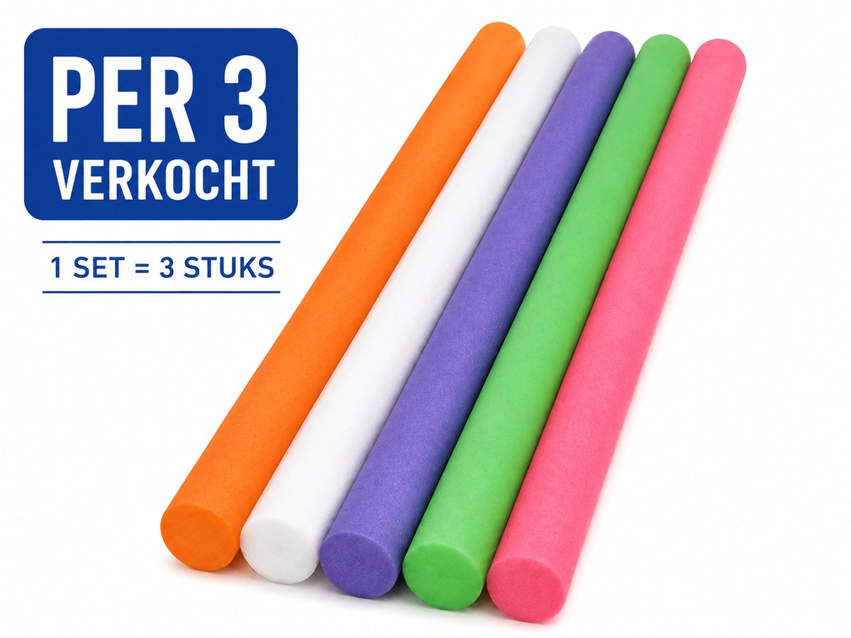 COMFY Zwemnoedel – Zwemnoodle – Pool Noodle – Foam Noodle – Zwembad Noodle – Aqua Noodle – Zwemstaaf – Zwemslang – Drijfhulp – Waterspeelgoed – 160 x 7 cm – Kinderen & Volwassenen – worden per 3 stuks verkocht