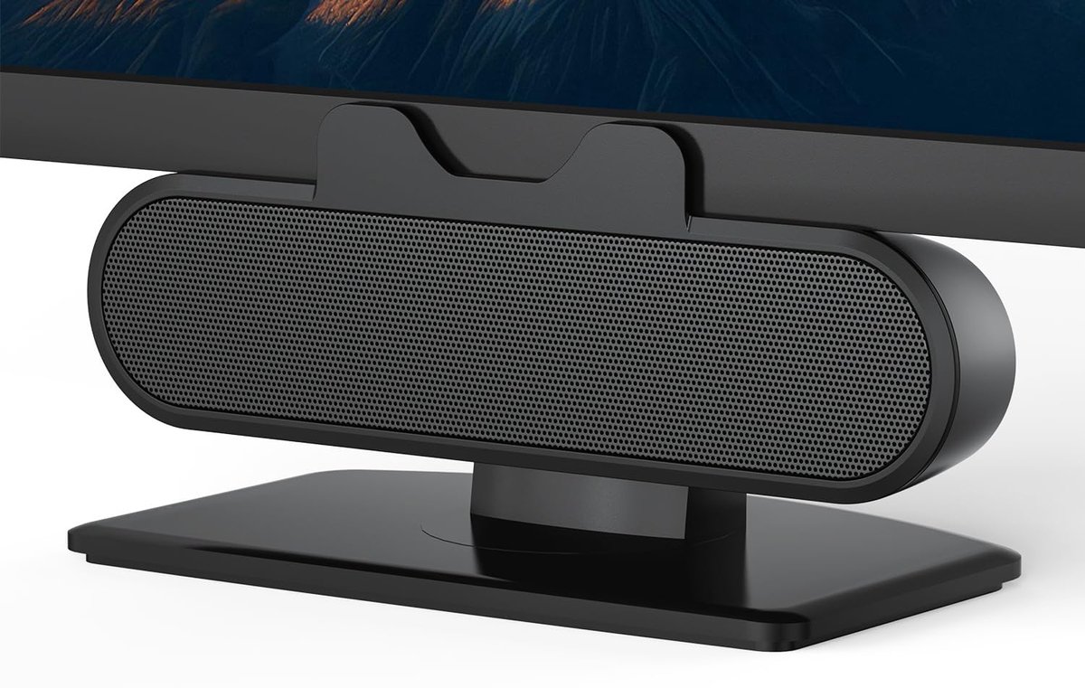 Ryoudavell - PC-luidsprekers - USB-Luidspreker voor Computer-Monitor en Laptop - Clip-On Desktop Soundbar - Geschikt voor monitors van 0,1 tot 1,1 inch dik - Geschikt voor PC-monitors, laptops, mobiele telefoons, desktops en voor buitengebruik