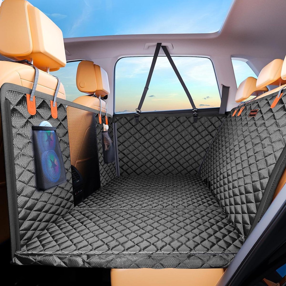 Hondendeken Auto Achterbank - Hondenautohoes Stoelhoes - Reizen met Huisdier - Waterdicht Krasbestendig - 132 x 63 cm - Zwart