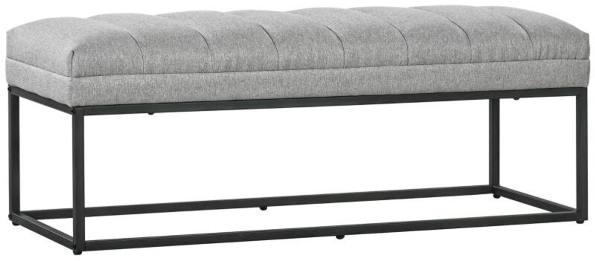 Schoenenbank 120×44×45,5 cm lichtgrijs metalen frame bank bedbank leeskruk rustkruk kruk industrieel ontwerp stabiel en duurzaam geschikt voor hal en slaapkamer