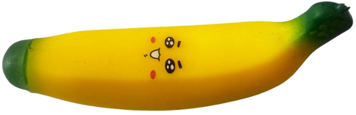 Stressbal - Squeezy Banana met gezicht - Banaan - Fidget Toy - 1 stuk