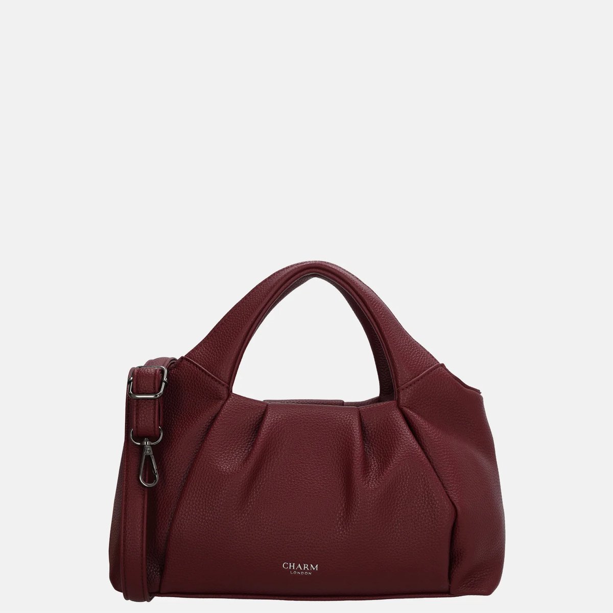 Charm London Lyon Handtas - Dames - Schoudertas - Verstelbare Schouderband - Ritssluiting - Telefoonvak - Crossbodytas - Bordeaux rood
