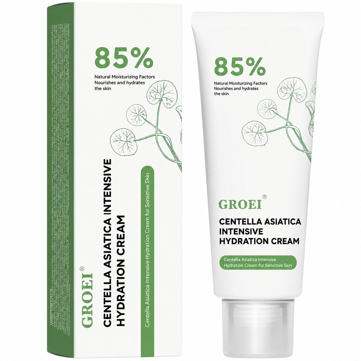Centella Asiatica Intensive Hydration Cream 85% – Hydraterende Gezichtscrème met Collageen, Hyaluronzuur & Plantaardig Squalaan