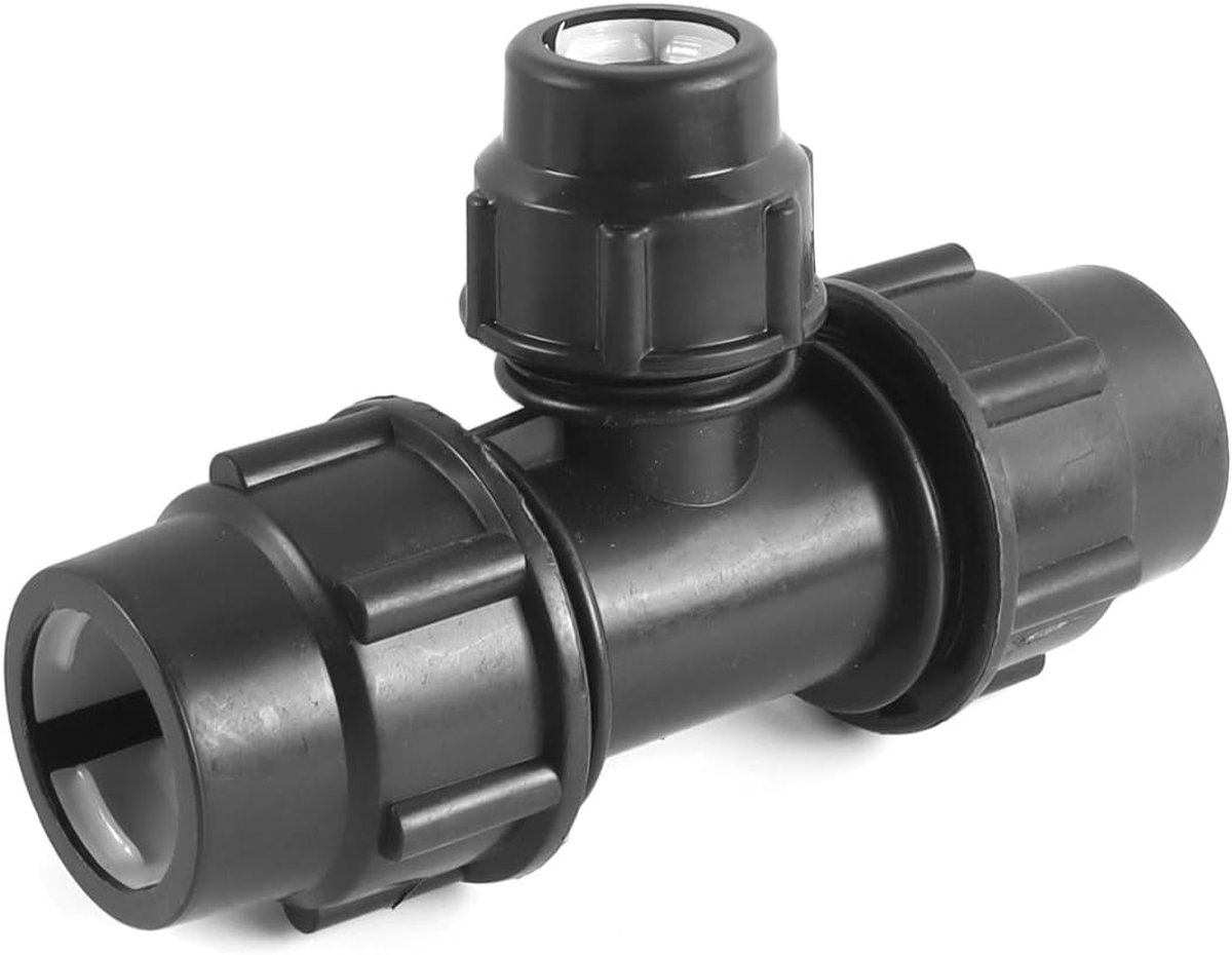 PE Pijp Snelschakelaar T-vormig - 20mm tot 2 x 32mm - voor irrigatiezonering - eenvoudig aan te sluiten - ShopVlot