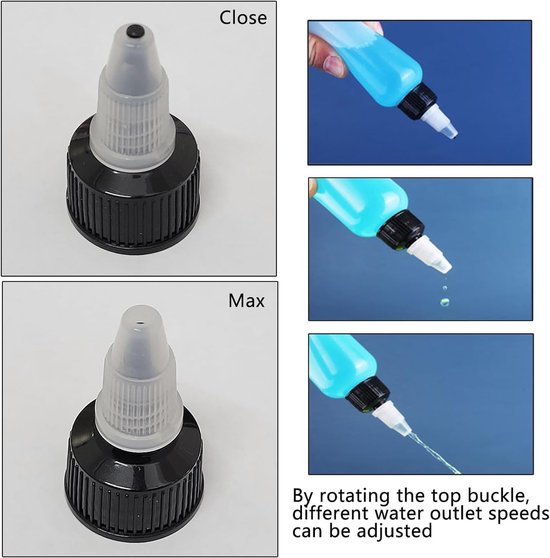 Squeeze dropper flessen 60ml - HDPE kunststof - 40 stuks - ideaal voor vloeistoffen - ShopVlot — afbeelding 3