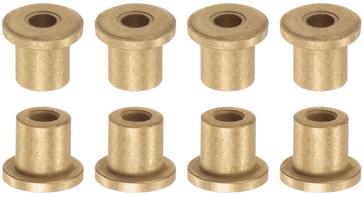 Flenslager 4mm boring - 8mm buitenzijde - 10mm lengte - zelf-smerend brons voor industriële toepassingen - ShopVlot