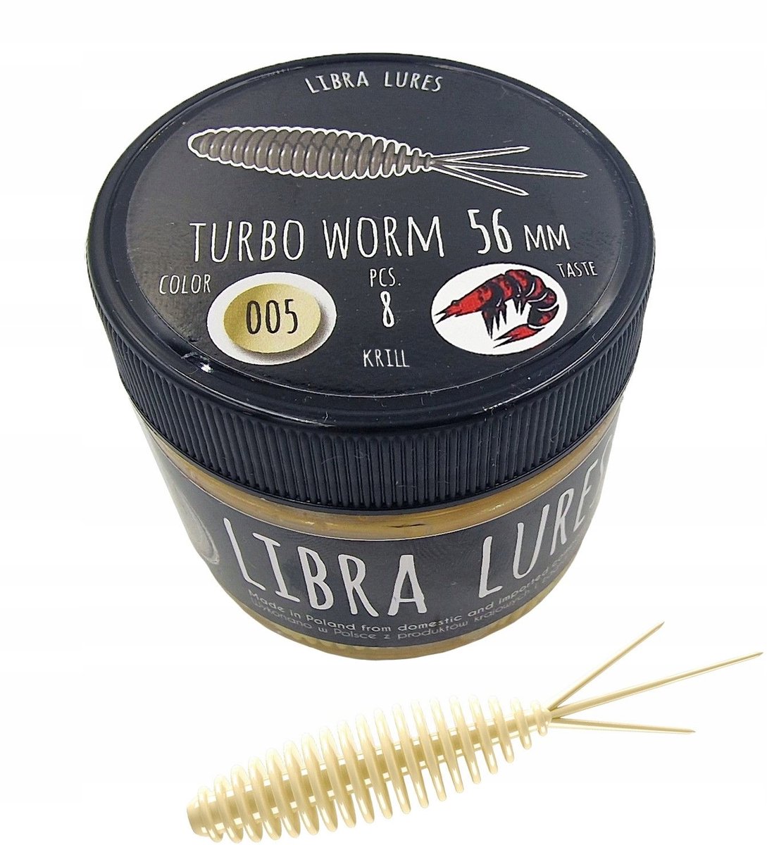 Libra Lures Turbo Worm 5.6cm - Zonder Geur - 8 Stuks