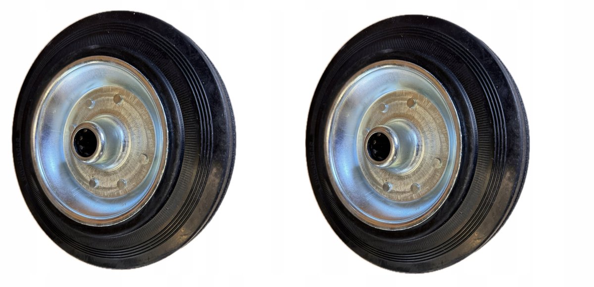 2x Stevig Rubber Wiel 200mm 300kg voor Steigers & Karren
