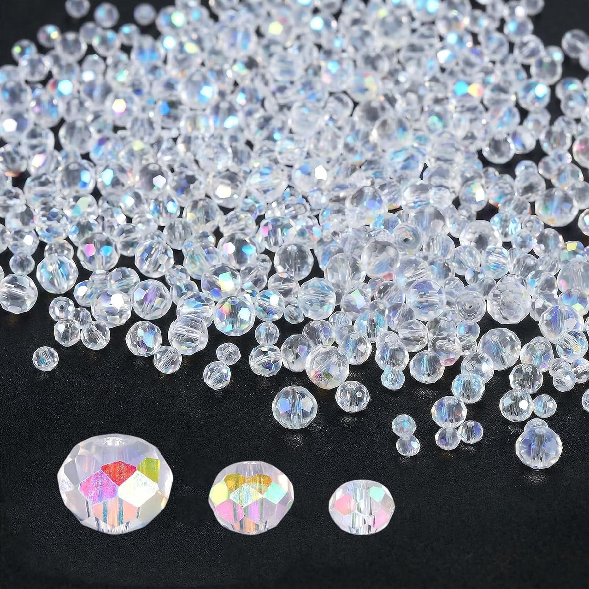 Glitterkralen 2000 stuks - 8 mm/6 mm/4 mm - handgemaakt - voor eindeloze creativiteit - ShopVlot