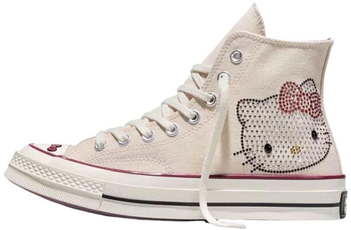 Converse Chuck 70 Hi Hello Kitty Swarovski Egret - Maat 36.5