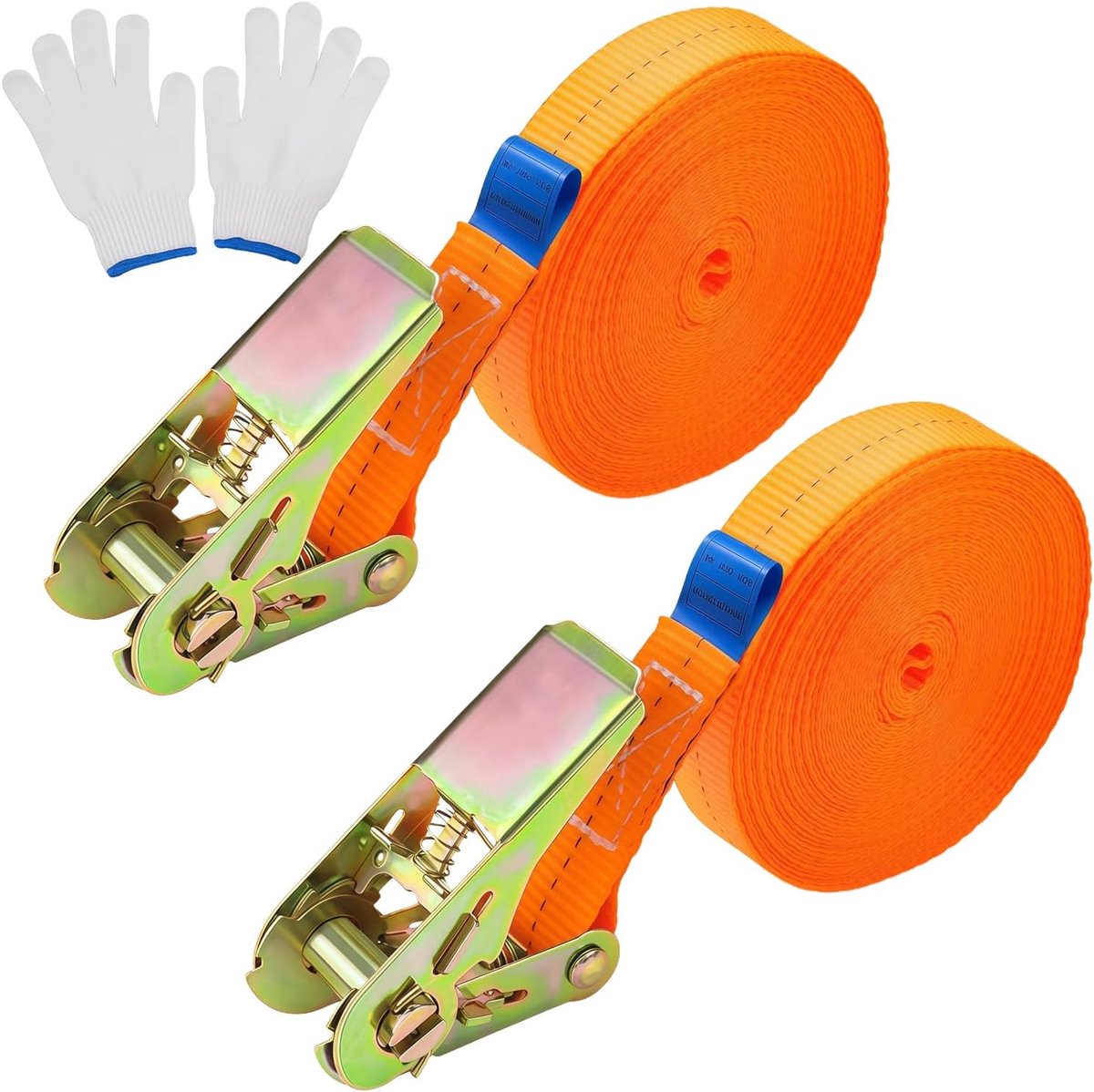 Lashing straps 10 m - pack van 2 - polyester met ratel - voor veilige lading - ShopVlot
