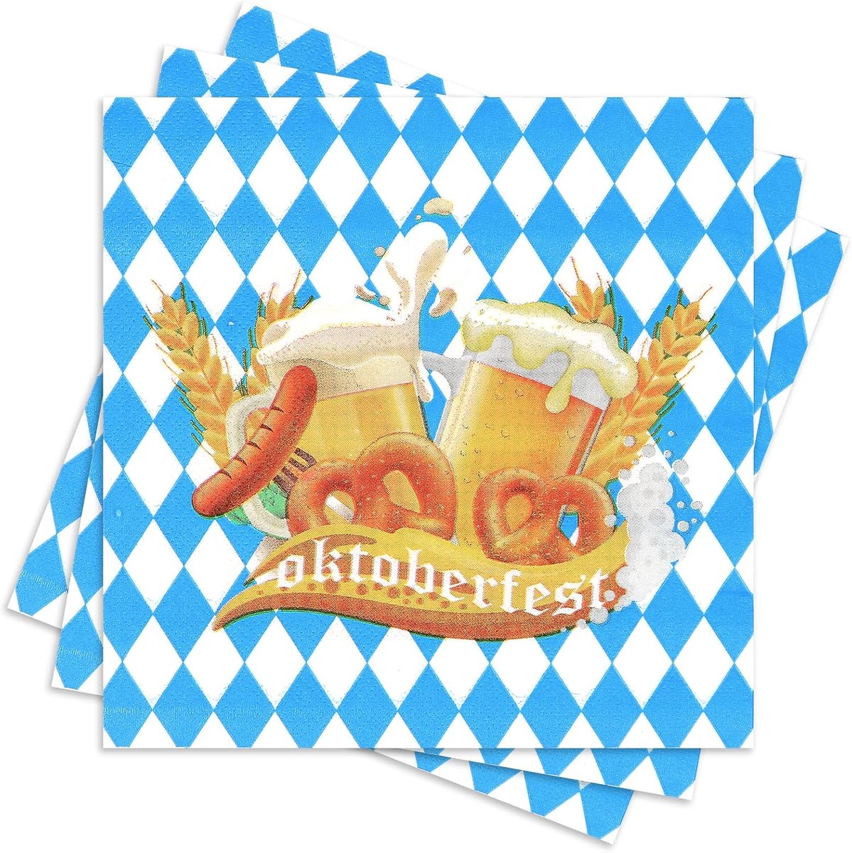 Servetten Oktoberfest decoratie - kleur C - 40 stuks - feestelijke tafeldecoratie - ShopVlot