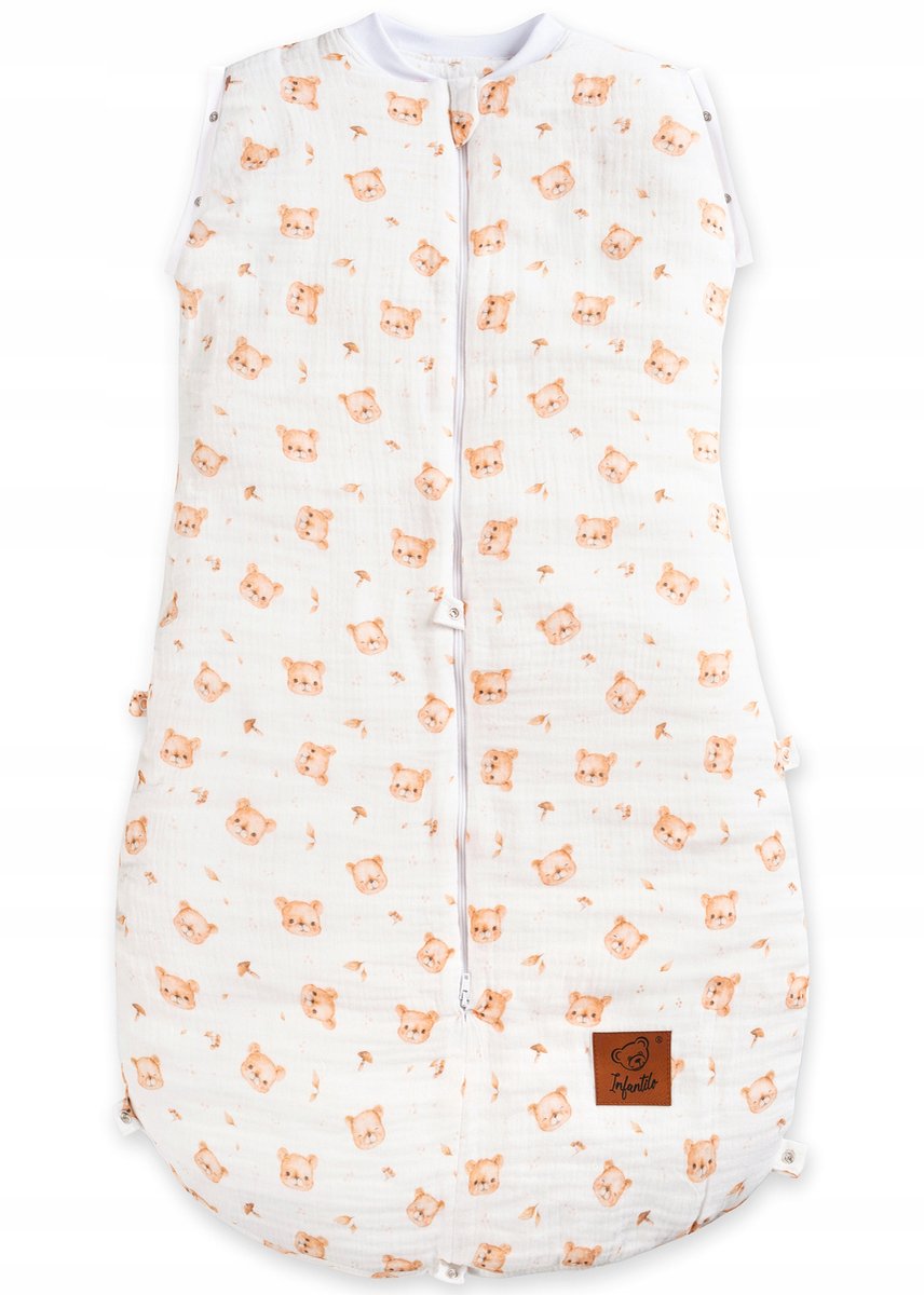 Muslin Baby Slaapzak Premium Warm 0-18 Maanden Teddy Beer