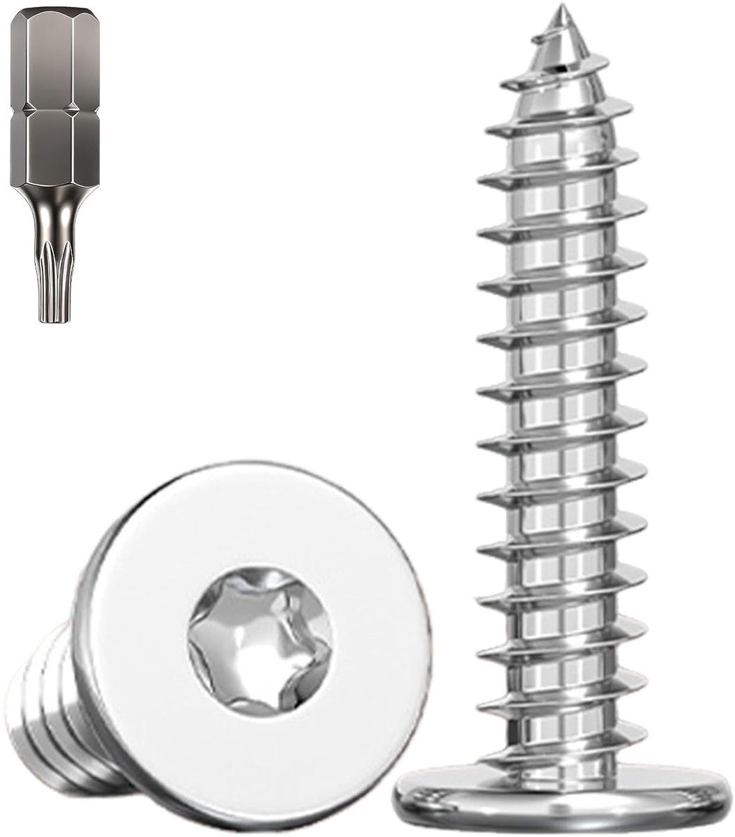 Torx houtschroeven 50 stuks M4x30mm - RVS 304 A2 - Plat hoofd - Ideaal voor meubelassemblage - ShopVlot