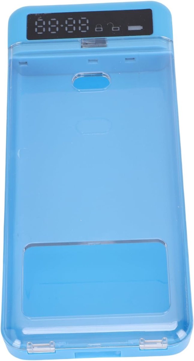 KZQ Zelfcontrole telefoonkluis met transparant deksel - Timer vergrendeling met 300mAh batterij - Voor focus werk en studenten - Blauw