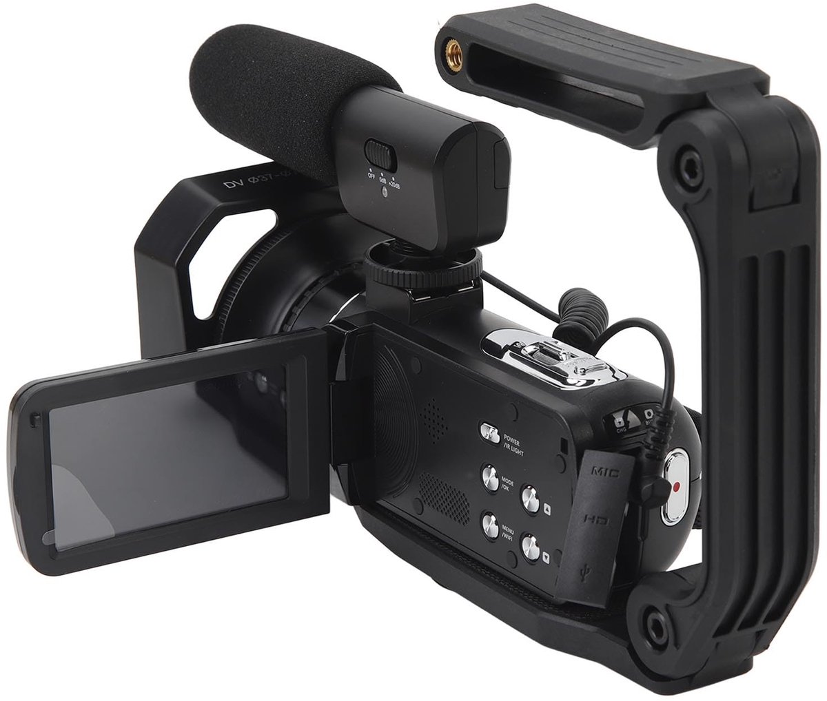 4K-videocamera, 56 MP-camcorder met Afstandsbediening, Nachtzicht, 18x Zoom, 3,0 Inch IPS-aanraakscherm, Geschikt voor - ShopVlot