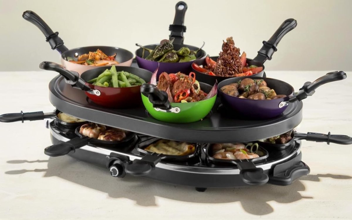 Mini wok set voor 6 personen - Ø 12 cm anti-aanbakpannen - kleurrijke pan set - ideaal voor raclette en tafelgrill — cadeau in Cadeau-ideeën - foto 6