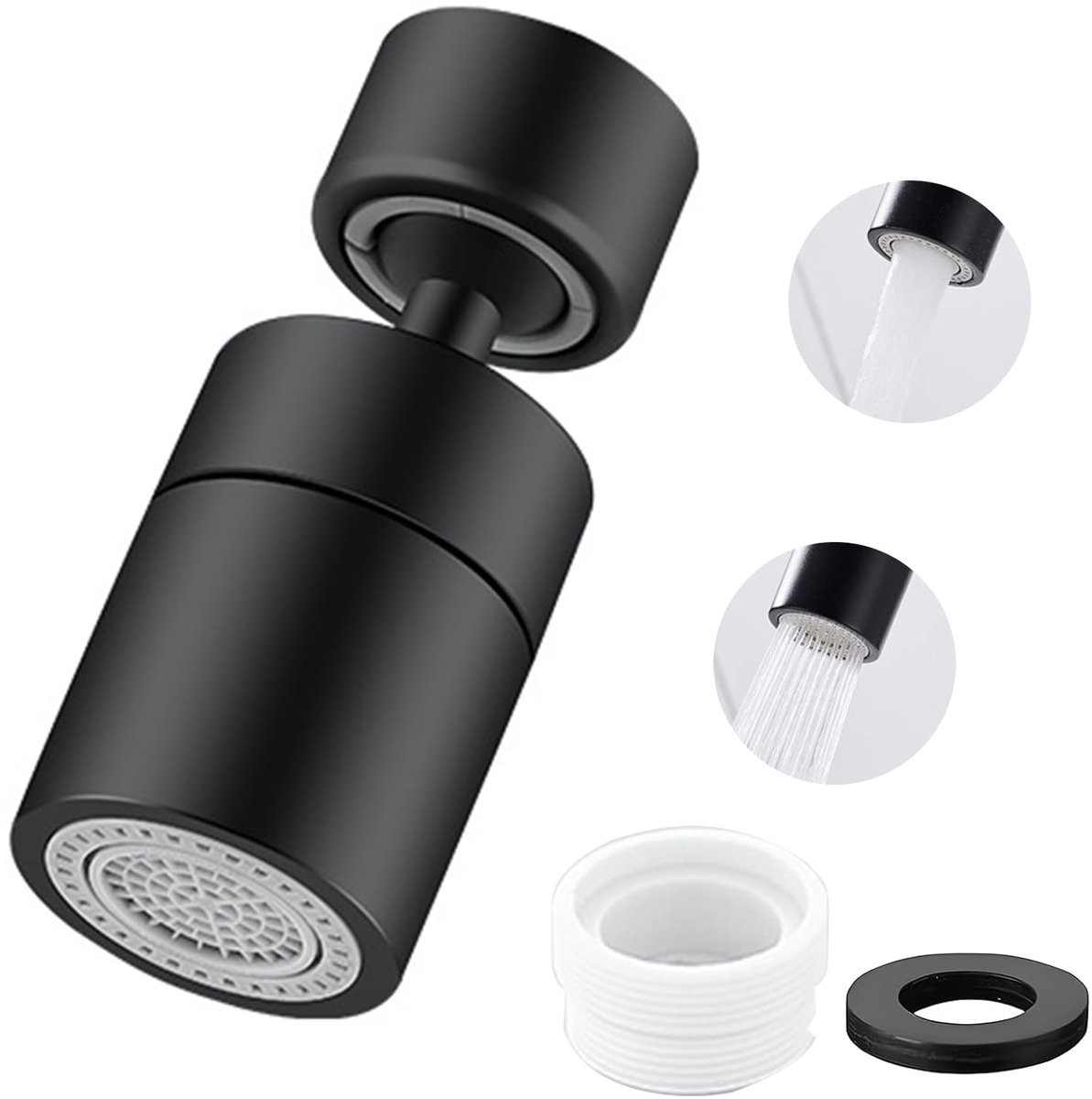 360° draaibare waterkraanadapter met 2 spuitfuncties