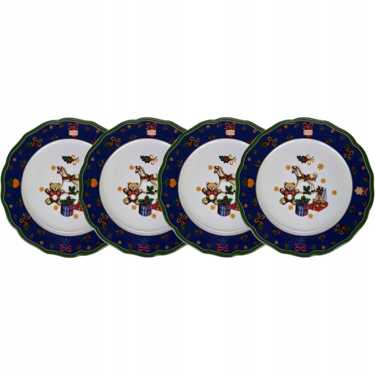 Bogucice Cicha Noc 4 Dessert Borden Blauw 22cm Porselein
