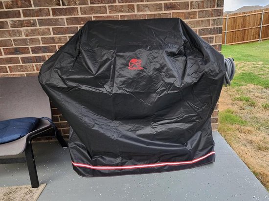 Barbecuehoes Waterdicht - BBQ Afdekhoes voor Barbecue - Grill Cover met Air Vent - Zwart - 147x66x119cm van MoaBaby — afbeelding 4