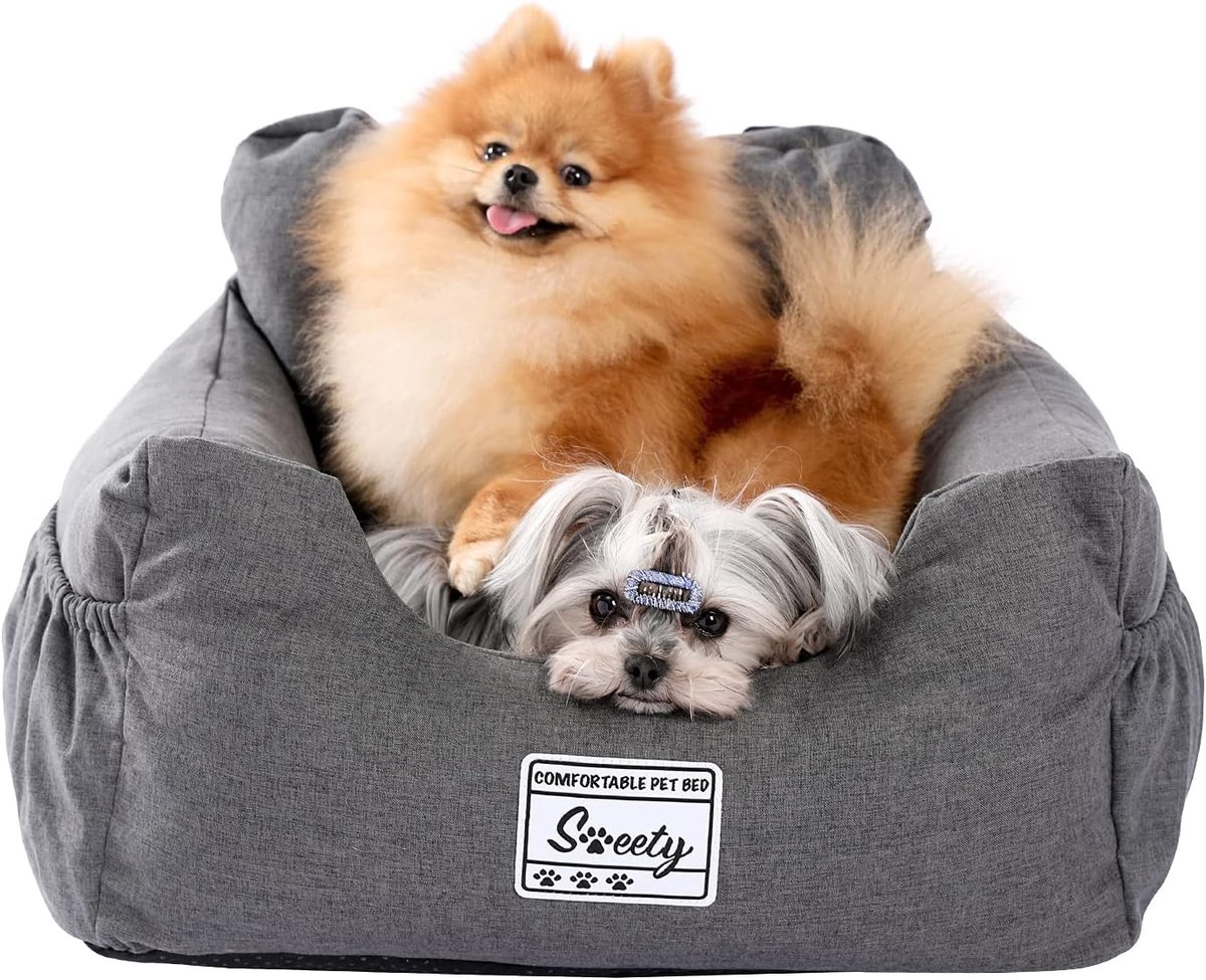 Hondenzitplaats met gordel - zacht en waterdicht - anti-slip transportdrager voor kleine en middelgrote honden