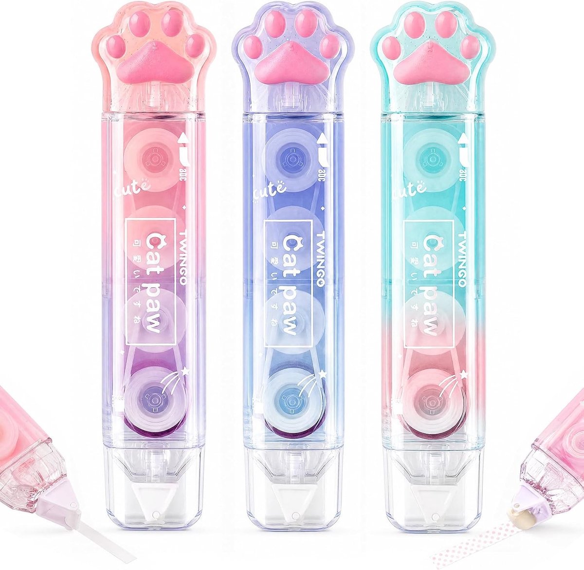 Correctietape en Lijmroller - Multicolor - 5 mm Breed - Dubbelzijdig en Zelfklevend - Voor School en Kantoor
