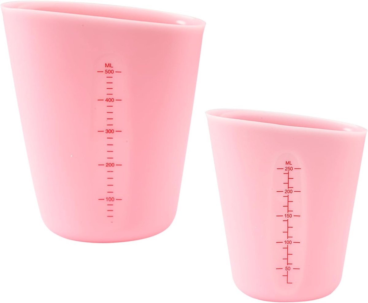 2 Stuks Siliconen Maatbekers Met Dubbele Schaalverdeling, 250ml/ 500ml - ShopVlot
