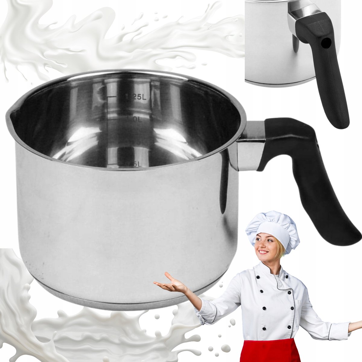 RVS Melkpan met Fluitje - 14cm - Geschikt voor Inductie