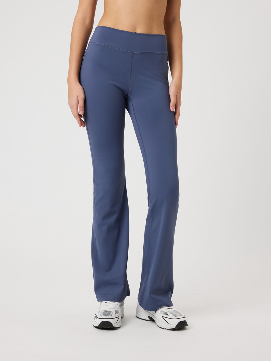 Björn Borg Sportbroek Wijde Pijp Kinderen Meisjes - Flare Tight - Gerecycled Polyester - Nightshadow Blauw - Maat 170