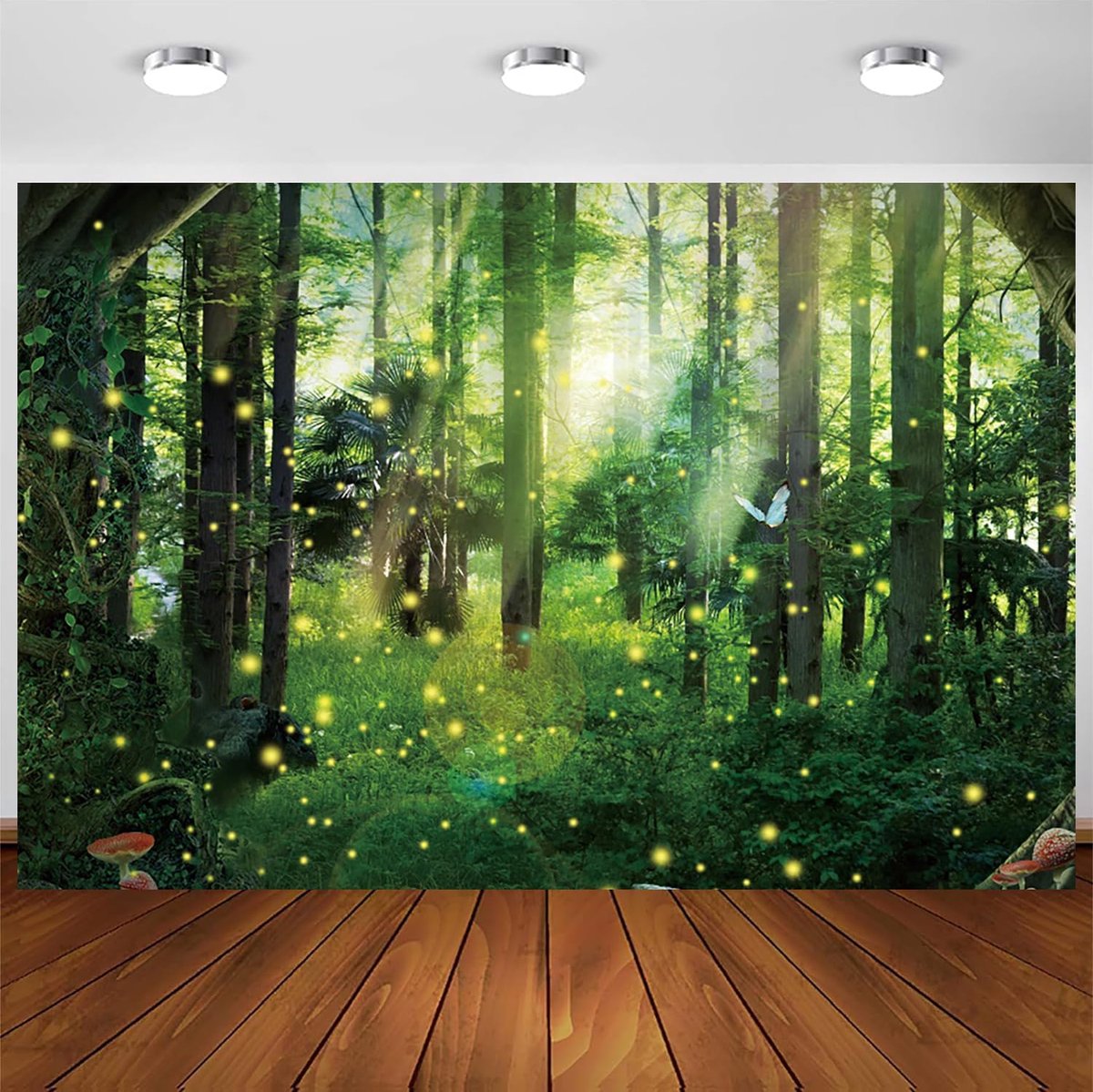 Enchanted Forest Background Magic Fantasy Forest Sunlight Green Tree Butterfly Photography Backdrop Baby Shower Jungle - ShopVlot