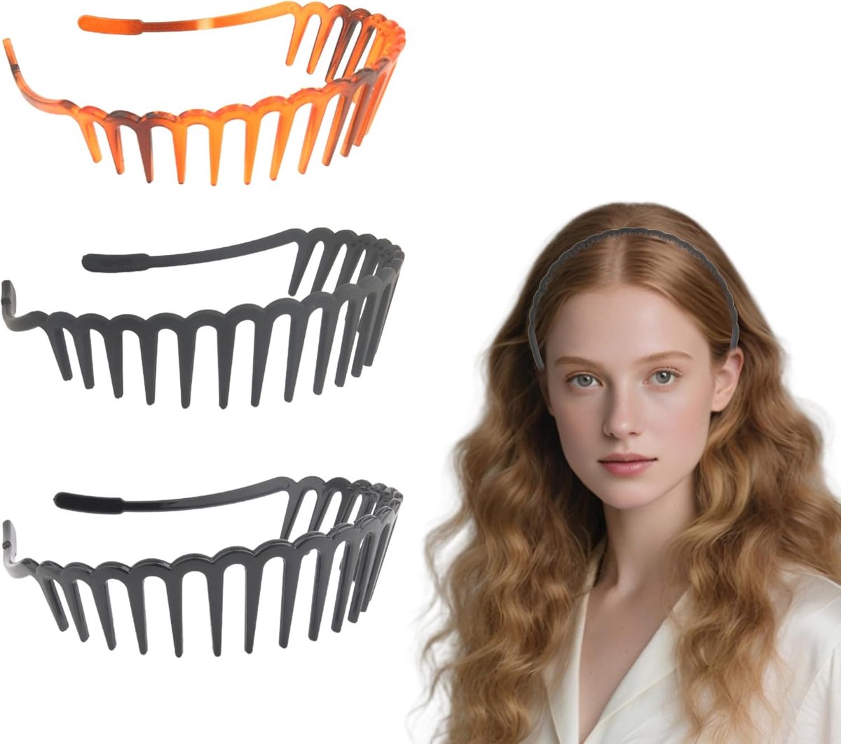 Zigzag Headband 3 Pieces Long Teeth - ShopVlot