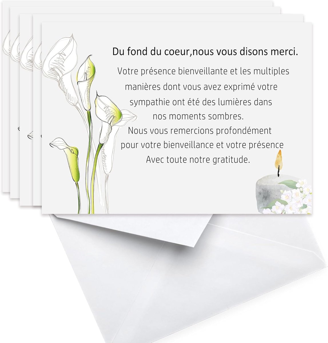 Condoleancekaarten set van 25 - Matte papier - Eenvoudig en elegant - Persoonlijke boodschap mogelijk - ShopVlot