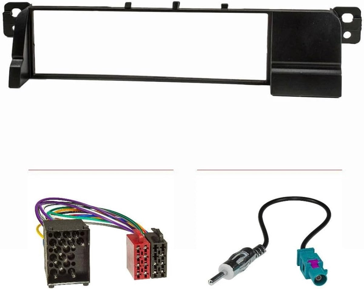 tomzz Audio 2404-010 Radio installation frame Set suitable for bmw 3er e46 iso adapter cable old round pen plug - ShopVlot