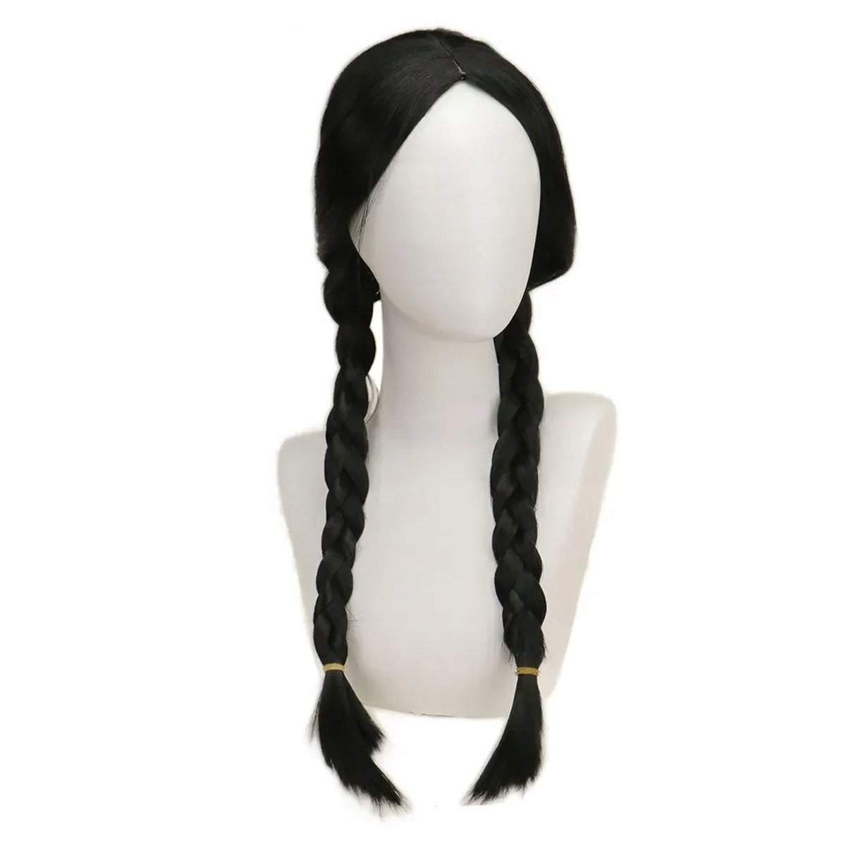 Woensdag Addams Pruik Zwart Vlecht Cosplay Halloweenkostuum